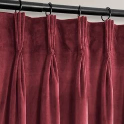Cinema Red French Pleat Heritage Plush Velvet Curtain -Chic Curtains Shop VPYC 179758 FPD french pleat 1 13424926 fc47 488b be6d 545567212ce5