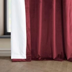 Cinema Red French Pleat Heritage Plush Velvet Curtain -Chic Curtains Shop VPYC 179758 FPD lining view 0263e5ee dbed 4835 9c39 254d0eeb168a