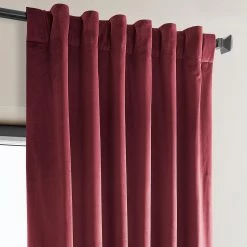 Cinema Red Heritage Plush Velvet Curtain -Chic Curtains Shop VPYC 179758 back tab header 058ff1d9 e601 4270 9f26 f2b6ace05361