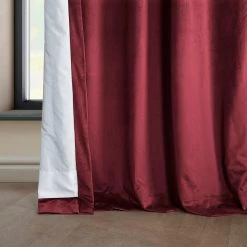 Cinema Red Heritage Plush Velvet Curtain -Chic Curtains Shop VPYC 179758 lining view