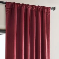 Cinema Red Heritage Plush Velvet Curtain -Chic Curtains Shop VPYC 179758 pole pocket header 562528ab de2e 4559 a355 9b5d56dd52bb