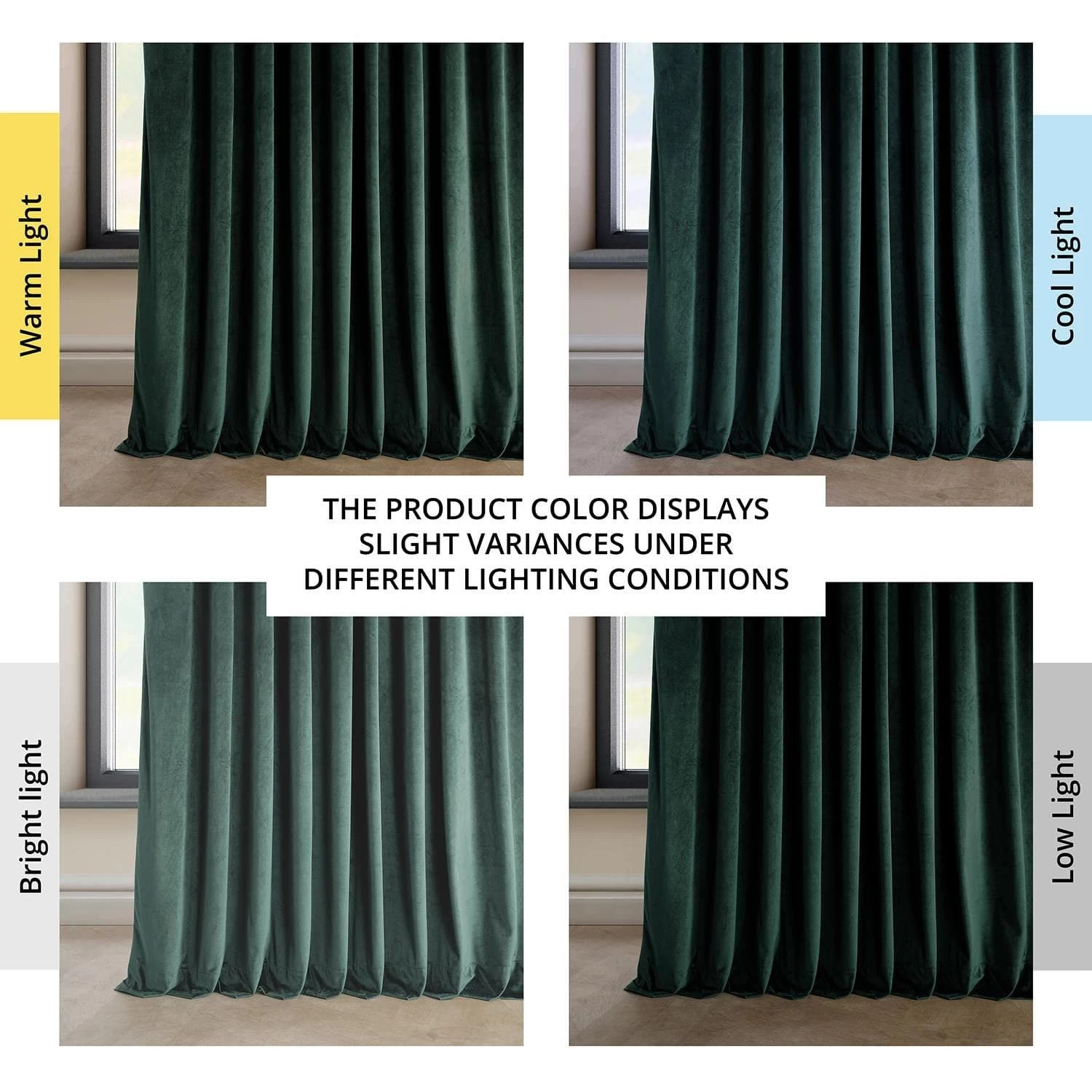 Forestry Green Extra Wide Heritage Plush Velvet Curtain 8 Forestry Green Extra Wide Heritage Plush Velvet Curtain - Image 6