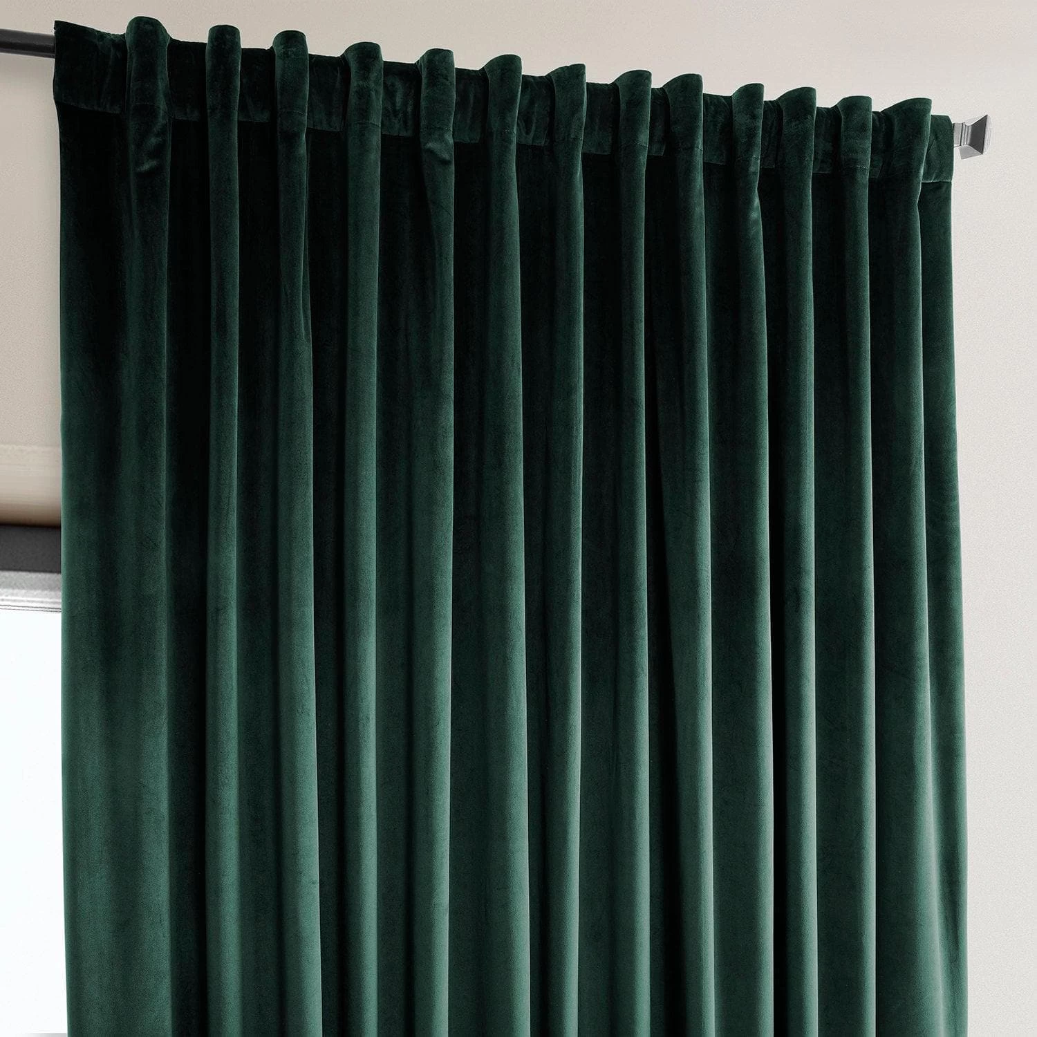 Forestry Green Extra Wide Heritage Plush Velvet Curtain 5 Forestry Green Extra Wide Heritage Plush Velvet Curtain - Image 3