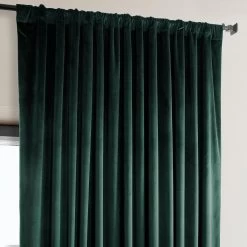 Forestry Green Extra Wide Heritage Plush Velvet Curtain 11 Forestry Green Extra Wide Heritage Plush Velvet Curtain -Chic Curtains Shop VPYC 179759 DW pole pocket header
