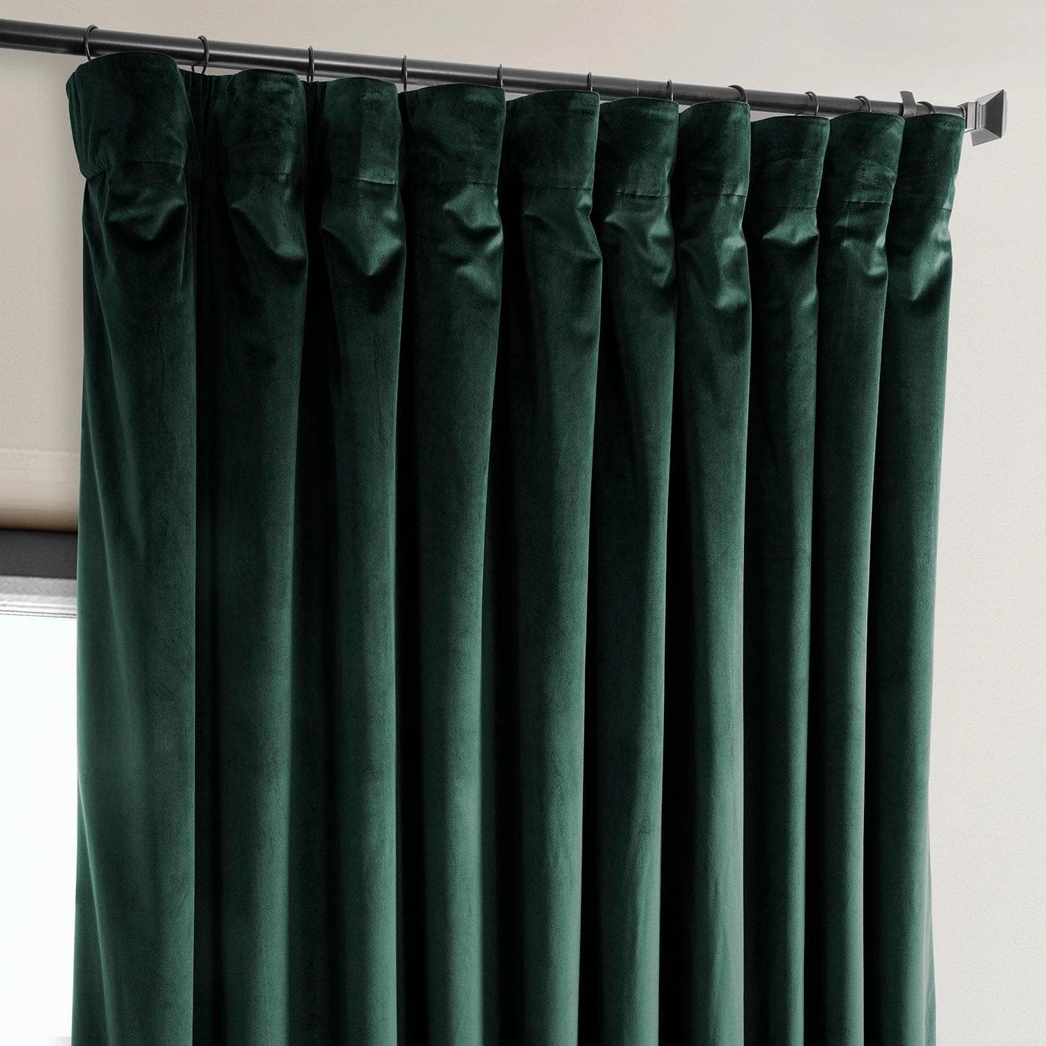 Forestry Green Extra Wide Heritage Plush Velvet Curtain 4 Forestry Green Extra Wide Heritage Plush Velvet Curtain - Image 2