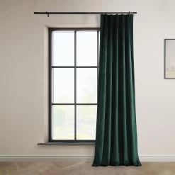 Forestry Green French Pleat Heritage Plush Velvet Curtain 12 Forestry Green French Pleat Heritage Plush Velvet Curtain -Chic Curtains Shop VPYC 179759 FPD front view r f3c072de a018 4d69 b682 31cc0a14db73