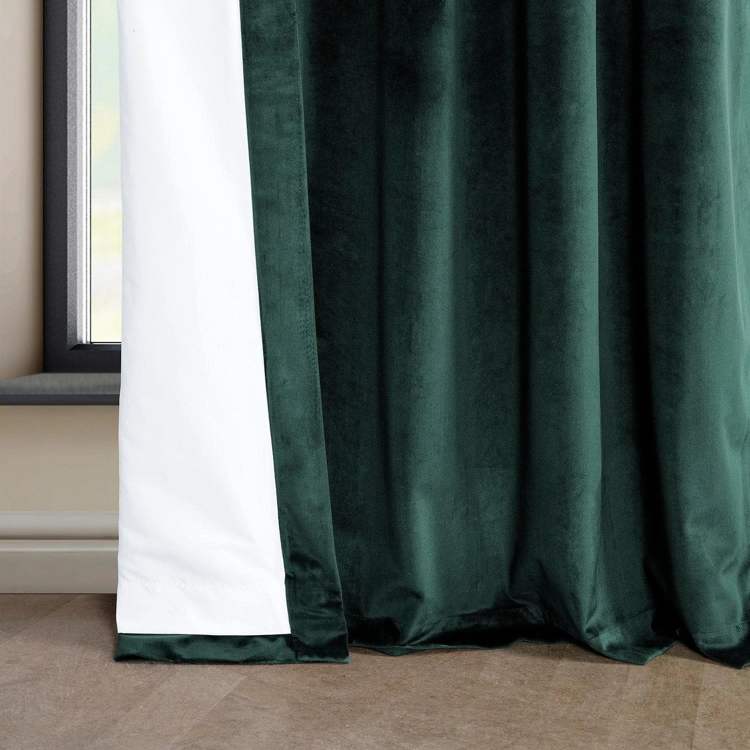 Forestry Green French Pleat Heritage Plush Velvet Curtain 6 Forestry Green French Pleat Heritage Plush Velvet Curtain - Image 4