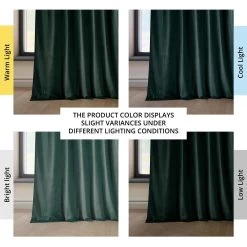 Forestry Green Heritage Plush Velvet Curtain -Chic Curtains Shop VPYC 179759 angled front view