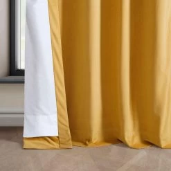 Aztec Gold Heritage Plush Velvet Curtain -Chic Curtains Shop VPYC 179760 lining view