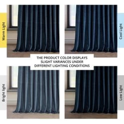 Eternal Blue Extra Wide Heritage Plush Velvet Curtain 13 Eternal Blue Extra Wide Heritage Plush Velvet Curtain -Chic Curtains Shop VPYC 179910 DW angled front view