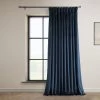 Eternal Blue Extra Wide Heritage Plush Velvet Curtain