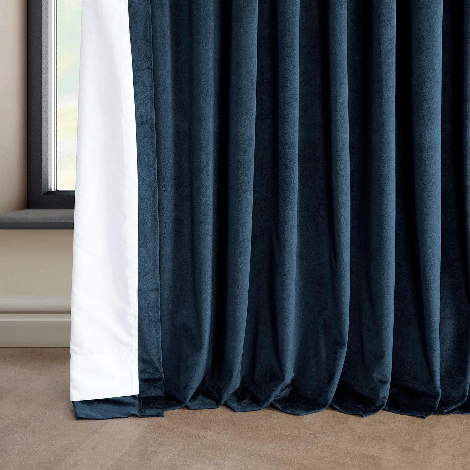 Eternal Blue Extra Wide Heritage Plush Velvet Curtain 7 Eternal Blue Extra Wide Heritage Plush Velvet Curtain - Image 5