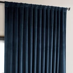 Eternal Blue Extra Wide Heritage Plush Velvet Curtain 11 Eternal Blue Extra Wide Heritage Plush Velvet Curtain -Chic Curtains Shop VPYC 179910 DW pole pocket header