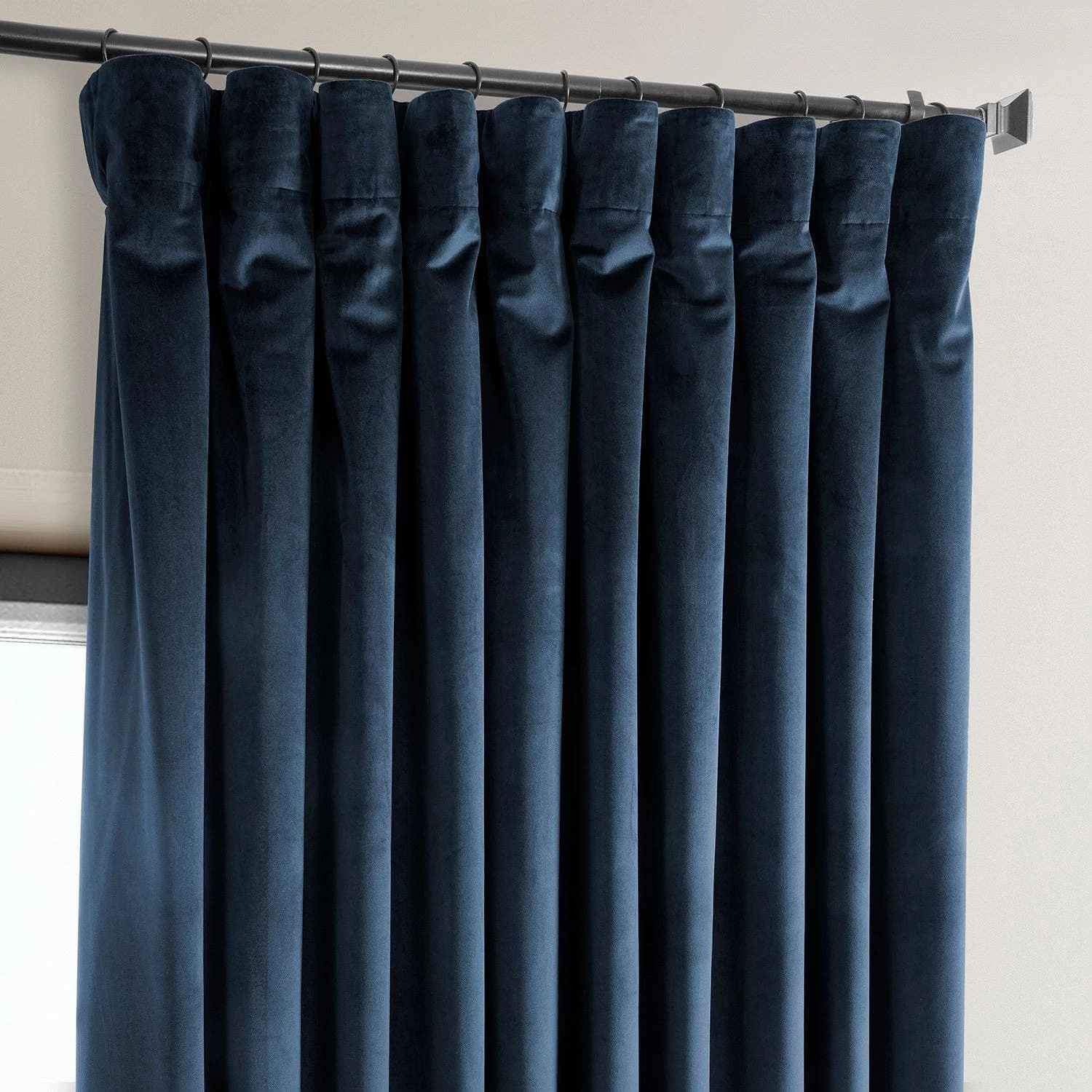 Eternal Blue Extra Wide Heritage Plush Velvet Curtain 4 Eternal Blue Extra Wide Heritage Plush Velvet Curtain - Image 2