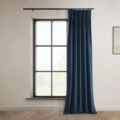 Eternal Blue French Pleat Heritage Plush Velvet Curtain 12 Eternal Blue French Pleat Heritage Plush Velvet Curtain -Chic Curtains Shop VPYC 179910 FPD front view r ffb4fc5a a6ba 4972 bf72 990ca2880a97