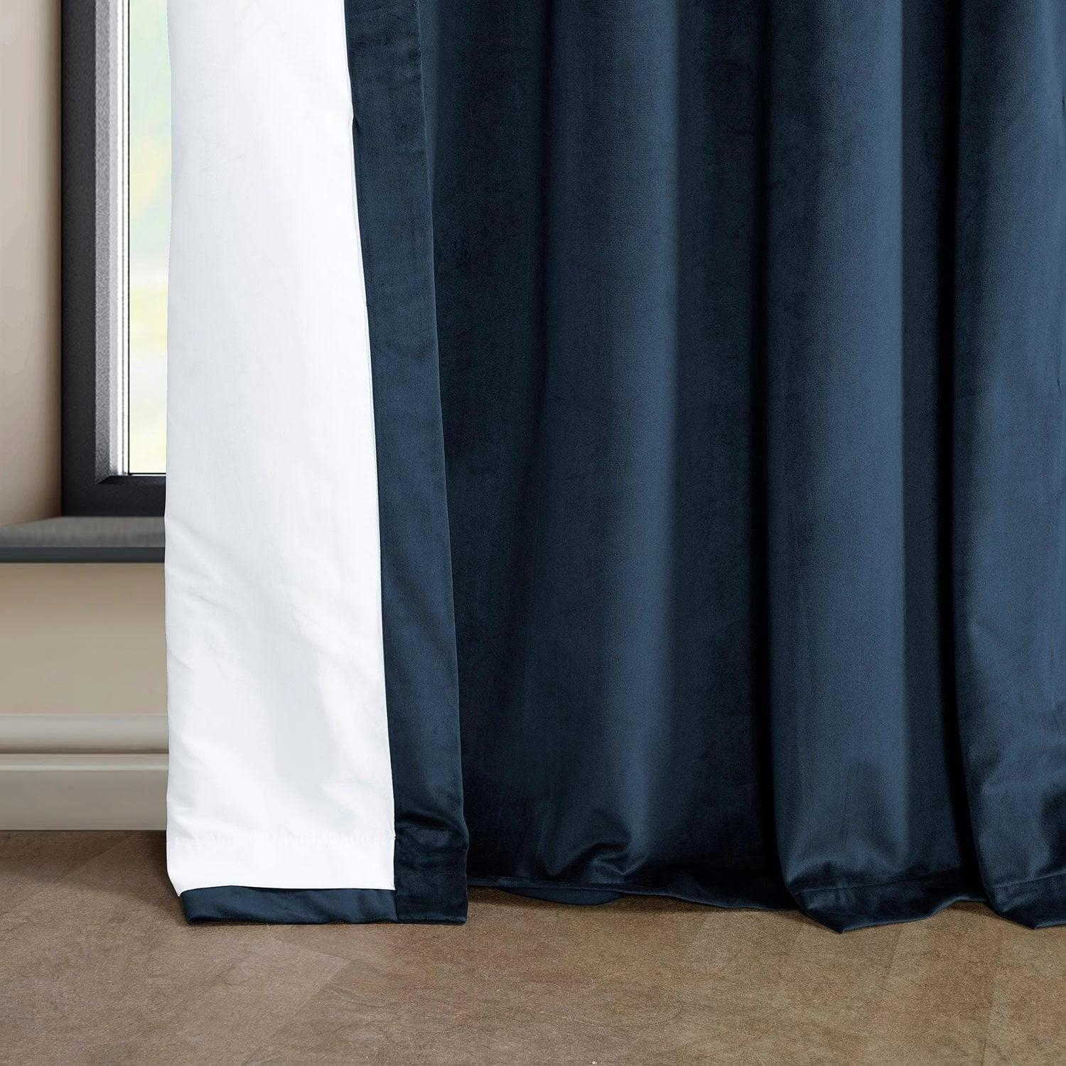 Eternal Blue French Pleat Heritage Plush Velvet Curtain 6 Eternal Blue French Pleat Heritage Plush Velvet Curtain - Image 4
