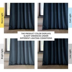 Eternal Blue Heritage Plush Velvet Curtain -Chic Curtains Shop VPYC 179910 angled front view