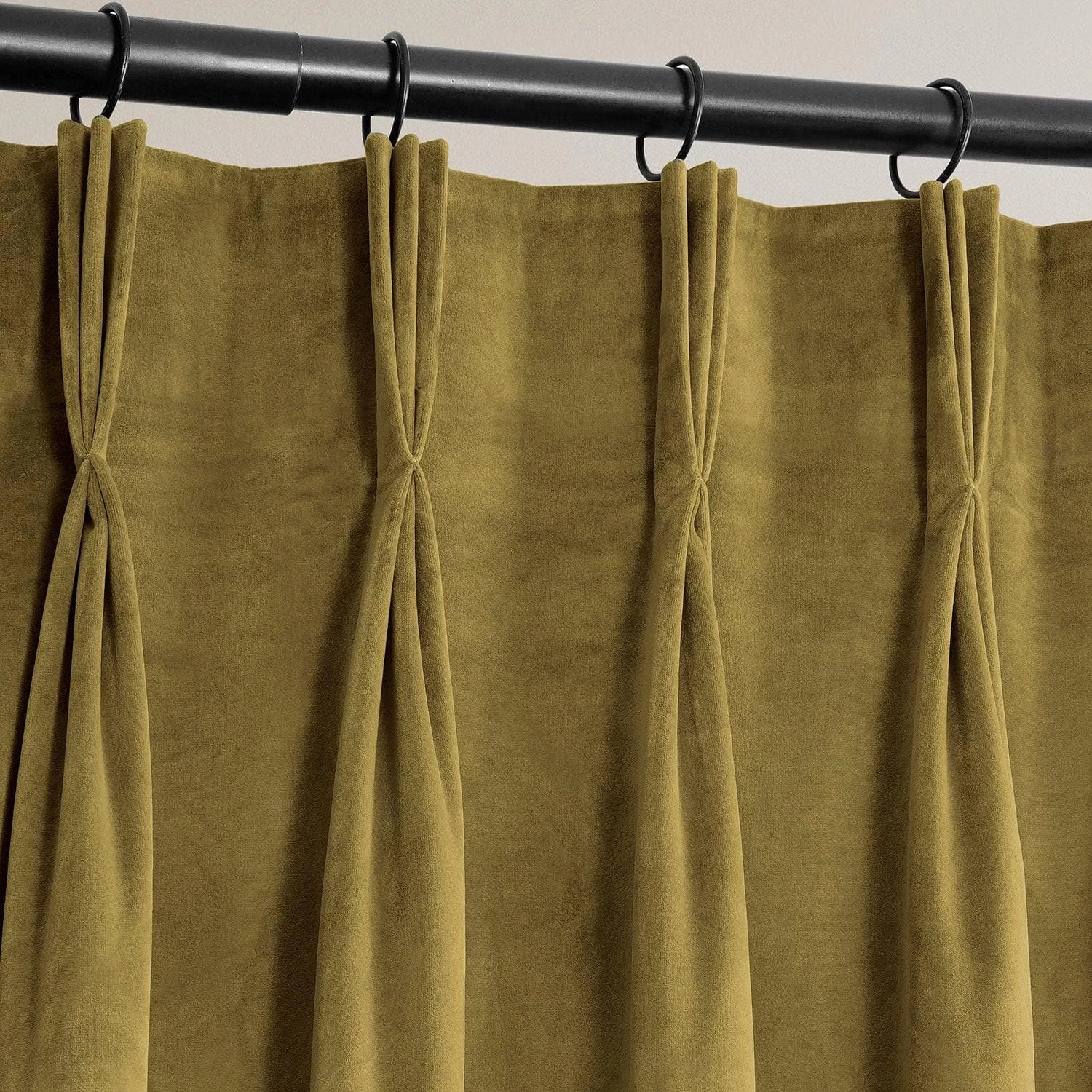 Peat Green French Pleat Heritage Plush Velvet Curtain 5 Peat Green French Pleat Heritage Plush Velvet Curtain - Image 3