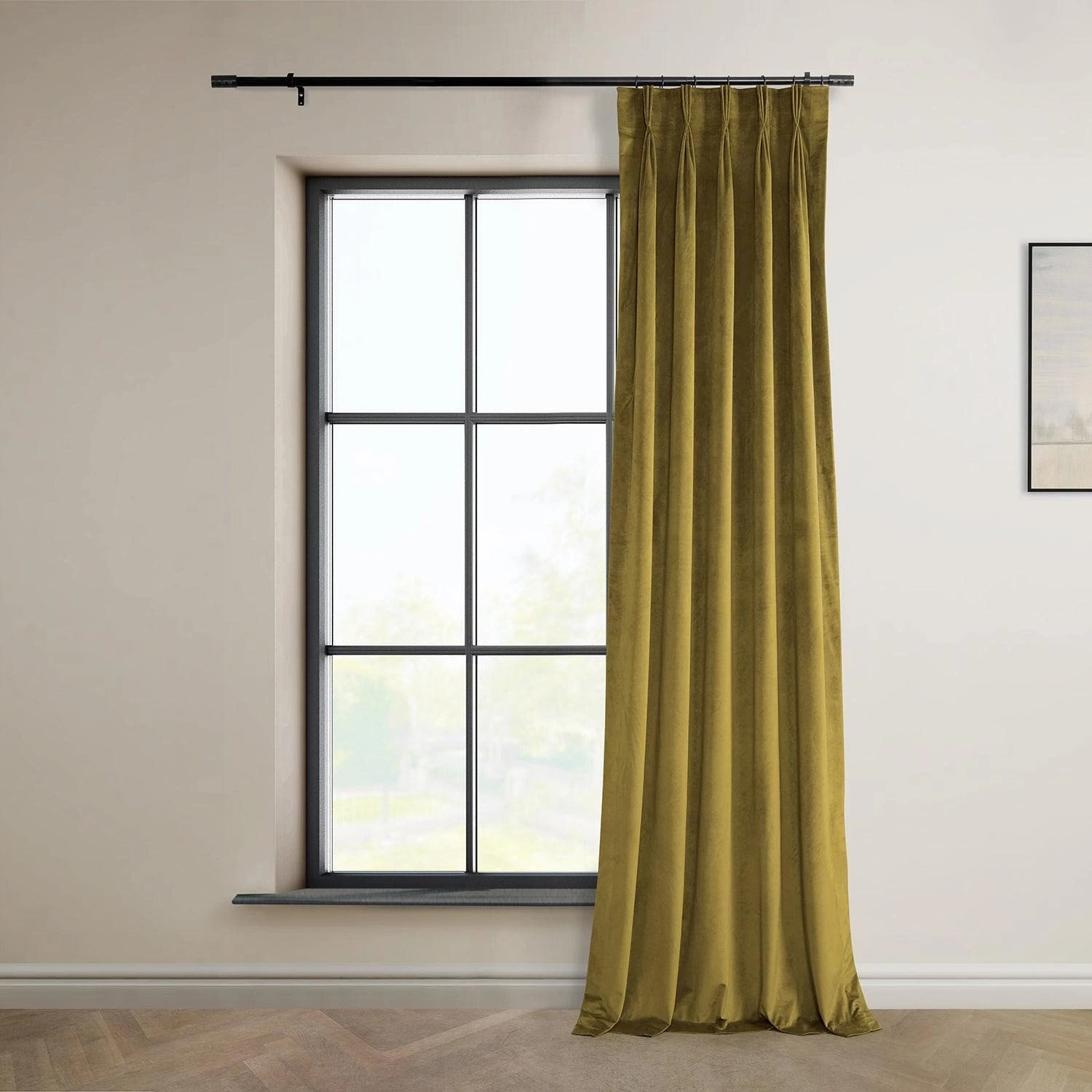 Peat Green French Pleat Heritage Plush Velvet Curtain 7 Peat Green French Pleat Heritage Plush Velvet Curtain - Image 5