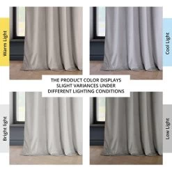 City Grey Grommet Heritage Plush Velvet Curtain -Chic Curtains Shop VPYC 179916 GR angled front view