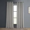 City Grey Grommet Heritage Plush Velvet Curtain