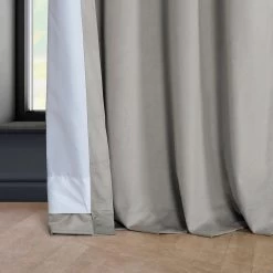 City Grey Grommet Heritage Plush Velvet Curtain -Chic Curtains Shop VPYC 179916 GR lining view