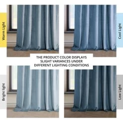 Denmark Blue French Pleat Heritage Plush Velvet Curtain -Chic Curtains Shop VPYC 179920 FPD angled front view 4fa738eb efd3 4934 a875 29b4548e0046