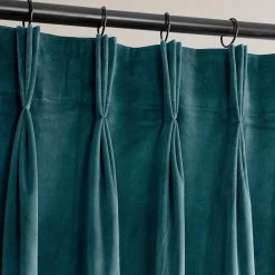 Deep Sea Teal French Pleat Heritage Plush Velvet Curtain 10 Deep Sea Teal French Pleat Heritage Plush Velvet Curtain -Chic Curtains Shop VPYC 179921 FP 97696 2