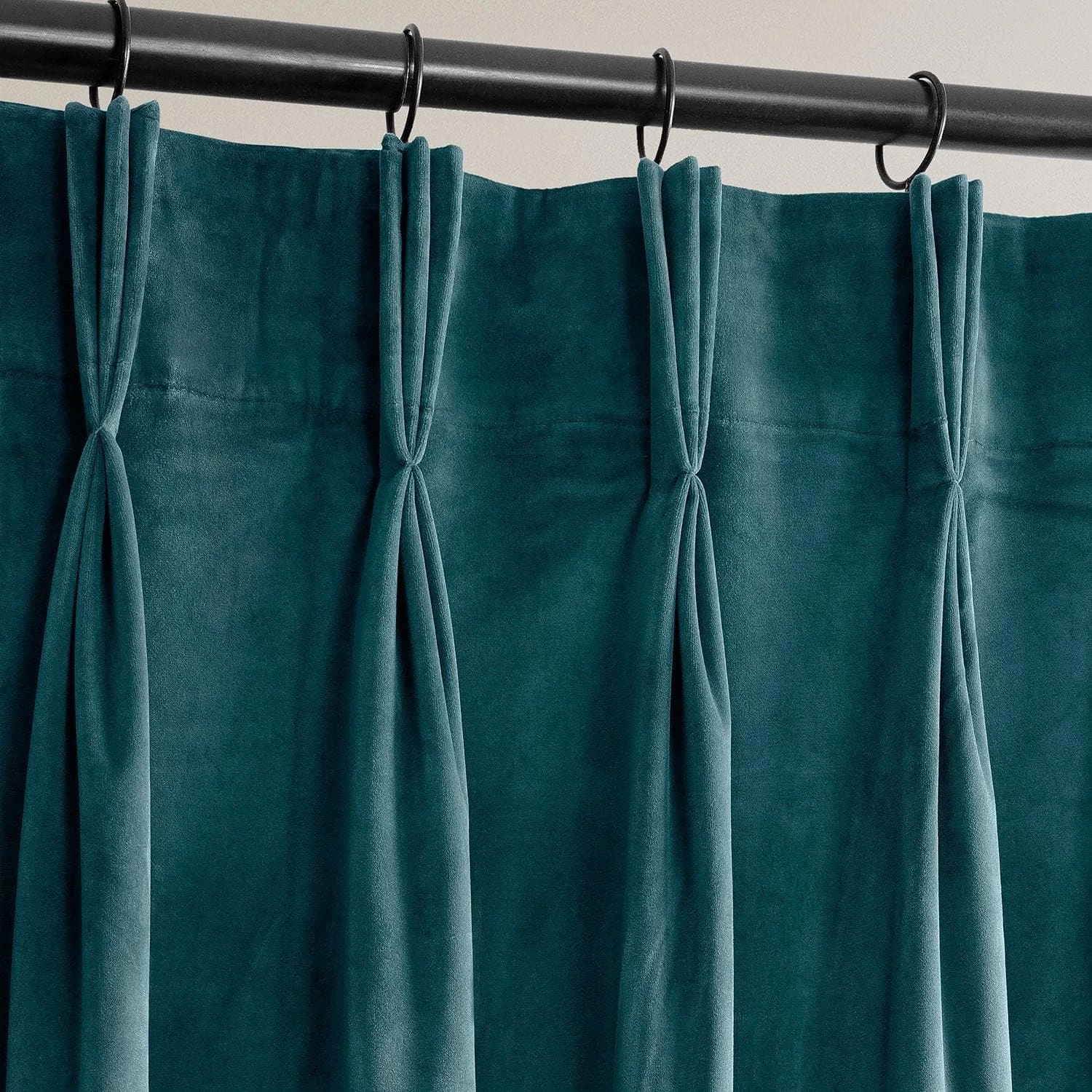 Deep Sea Teal French Pleat Heritage Plush Velvet Curtain 5 Deep Sea Teal French Pleat Heritage Plush Velvet Curtain - Image 3
