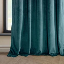 Deep Sea Teal French Pleat Heritage Plush Velvet Curtain 12 Deep Sea Teal French Pleat Heritage Plush Velvet Curtain -Chic Curtains Shop VPYC 179921 FP 97696 3