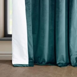 Deep Sea Teal French Pleat Heritage Plush Velvet Curtain 11 Deep Sea Teal French Pleat Heritage Plush Velvet Curtain -Chic Curtains Shop VPYC 179921 FP 97696 4