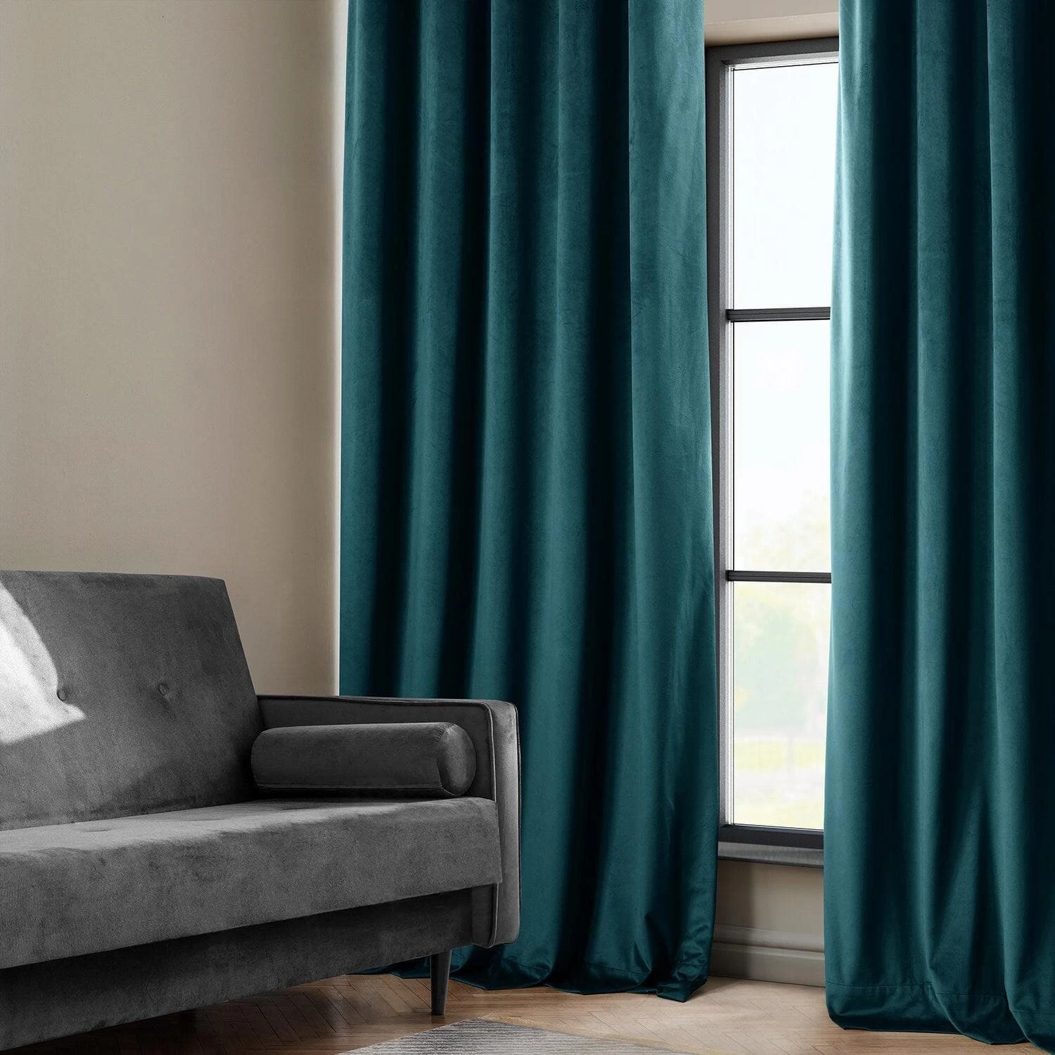 Deep Sea Teal French Pleat Heritage Plush Velvet Curtain 8 Deep Sea Teal French Pleat Heritage Plush Velvet Curtain - Image 6