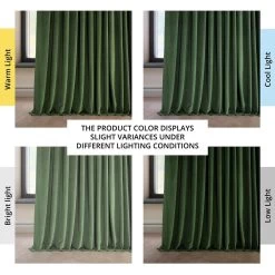 Eden Green Extra Wide Heritage Plush Velvet Curtain 13 Eden Green Extra Wide Heritage Plush Velvet Curtain -Chic Curtains Shop VPYC 181427 DW angled front view