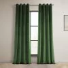 Eden Green Grommet Heritage Plush Velvet Curtain -Chic Curtains Shop VPYC 181427 GR front view