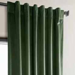 Eden Green Heritage Plush Velvet Curtain -Chic Curtains Shop VPYC 181427 back tab header ecb92282 24bf 47e6 9442 860c8f5b6308