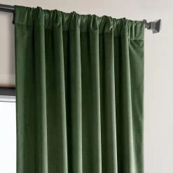 Eden Green Heritage Plush Velvet Curtain -Chic Curtains Shop VPYC 181427 pole pocket header dd1337a1 b5e7 4a75 92c8 95212b29c197