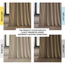 Museum Taupe Heritage Plush Velvet Curtain 13 Museum Taupe Heritage Plush Velvet Curtain -Chic Curtains Shop VPYC 190153 angled front view