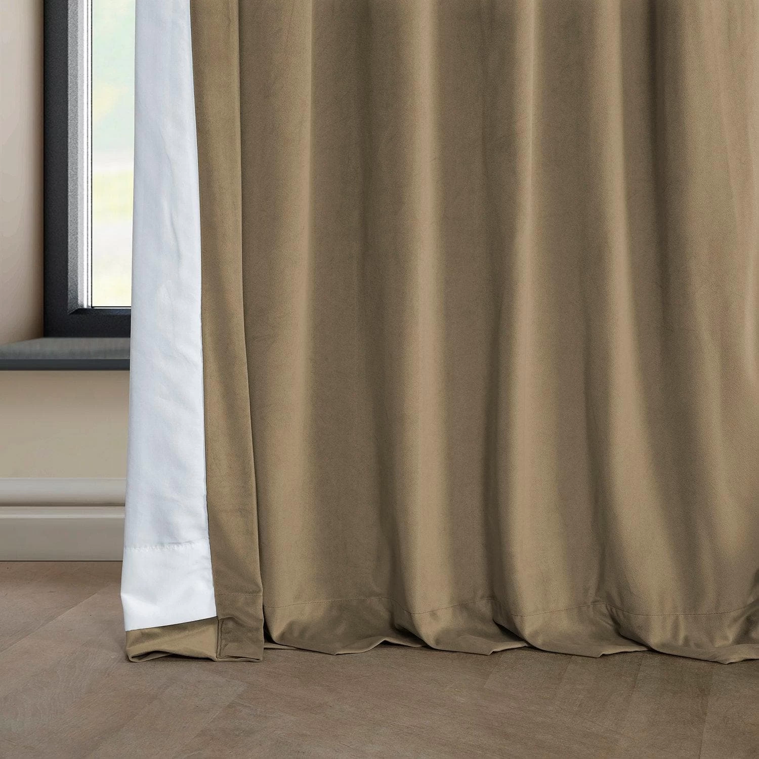 Museum Taupe Heritage Plush Velvet Curtain 7 Museum Taupe Heritage Plush Velvet Curtain - Image 5