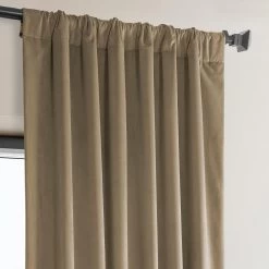 Museum Taupe Heritage Plush Velvet Curtain 11 Museum Taupe Heritage Plush Velvet Curtain -Chic Curtains Shop VPYC 190153 pole pocket header