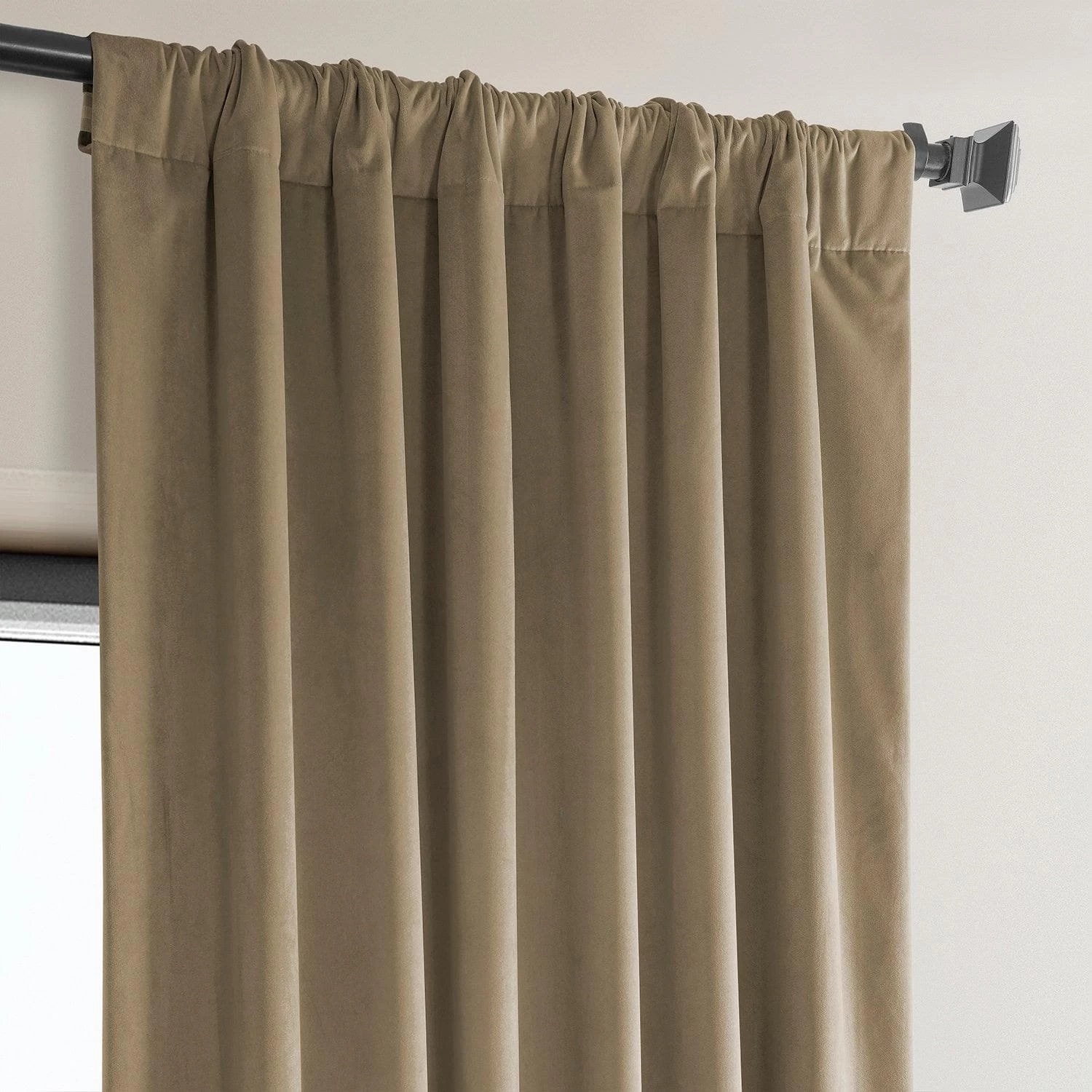 Museum Taupe Heritage Plush Velvet Curtain 6 Museum Taupe Heritage Plush Velvet Curtain - Image 4