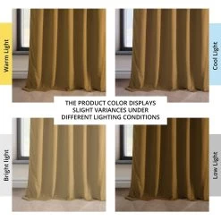 Retro Gold Heritage Plush Velvet Curtain 13 Retro Gold Heritage Plush Velvet Curtain -Chic Curtains Shop VPYC 190159 angled front view