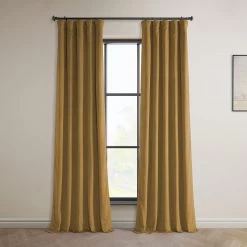 Retro Gold Heritage Plush Velvet Curtain