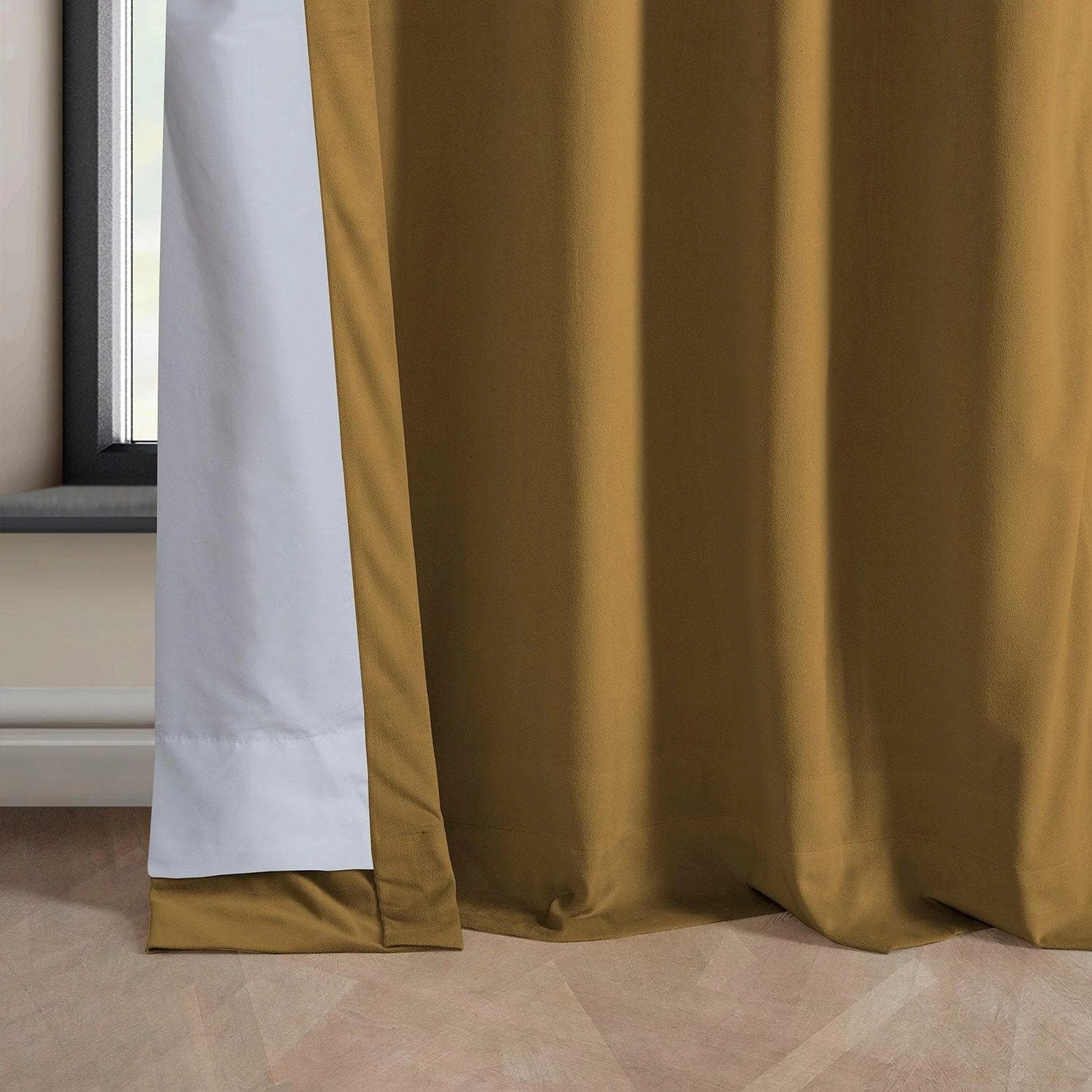 Retro Gold Heritage Plush Velvet Curtain 7 Retro Gold Heritage Plush Velvet Curtain - Image 5