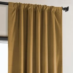 Retro Gold Heritage Plush Velvet Curtain 11 Retro Gold Heritage Plush Velvet Curtain -Chic Curtains Shop VPYC 190159 pole pocket header