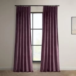 Winter Plum French Pleat Heritage Plush Velvet Curtain