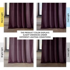 Winter Plum Heritage Plush Velvet Curtain -Chic Curtains Shop VPYC 190162 angled front view