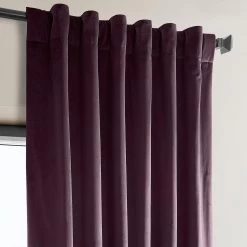Winter Plum Heritage Plush Velvet Curtain -Chic Curtains Shop VPYC 190162 back tab header