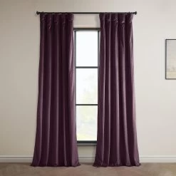 Winter Plum Heritage Plush Velvet Curtain