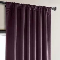 Winter Plum Heritage Plush Velvet Curtain -Chic Curtains Shop VPYC 190162 pole pocket header