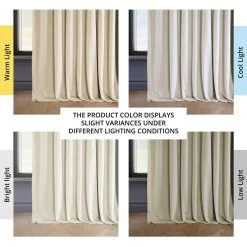 Au Lait Crème Extra Wide Heritage Plush Velvet Curtain 13 Au Lait Crème Extra Wide Heritage Plush Velvet Curtain -Chic Curtains Shop VPYC 198593 DW angled front view